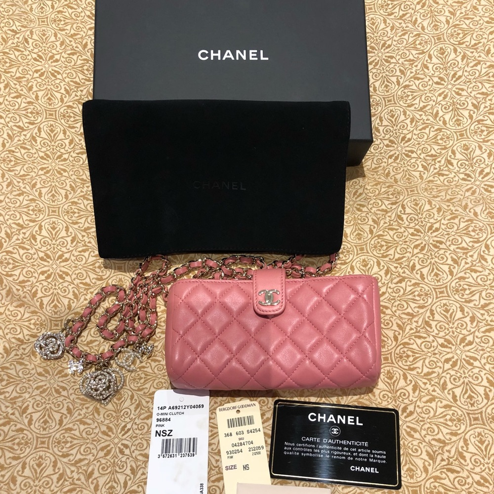 Chanel lambskin crossbody clutch